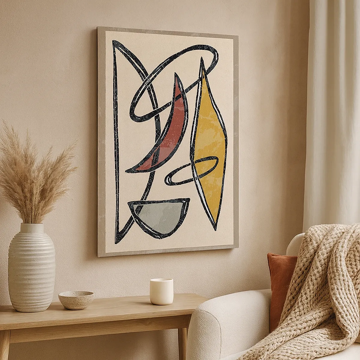 Tablou pe pânză - Compoziție - arcuri și ovale - 50x70 cm