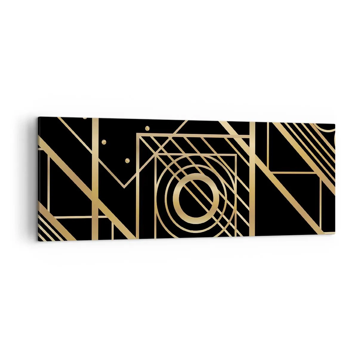 Tablou pe pânză - Geometrie de aur - 140x50 cm