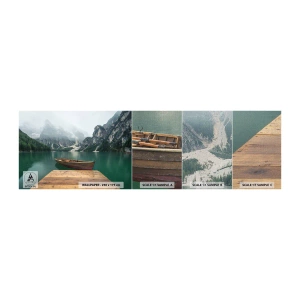 Mostră tapet Premium Canvas - Și frunțile mândre - Peisaj, Munţi, Lac - 100x30 cm