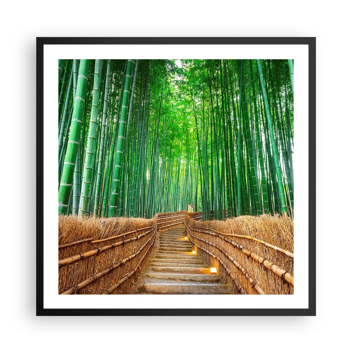 Poster în ramă neagră - Esența naturii asiatice - 60x60 cm