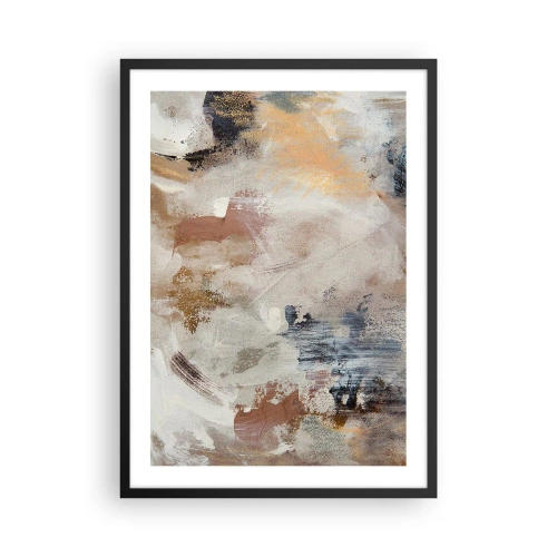 Poster în ramă neagră - O compoziție abstractă în culori calde, pământii. - 50x70cm - Abstracție cețoasă - Decorațiune modernă pentru perete pentru living și dormitor ARTTOR
