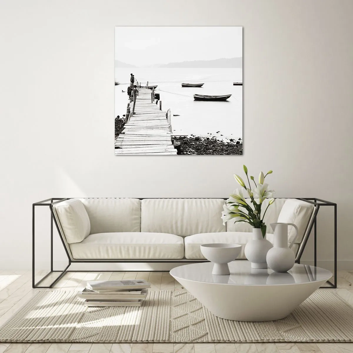 Tablou pe sticlă - Peste apă liniștită și limpede - 60x60 cm