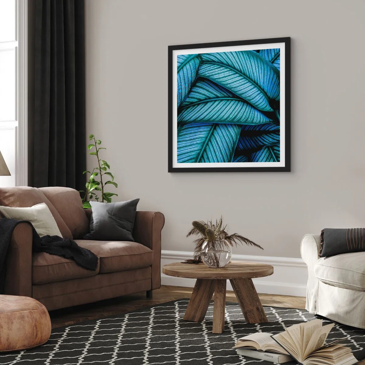 Poster în ramă neagră - Linii de viață - 30x30 cm