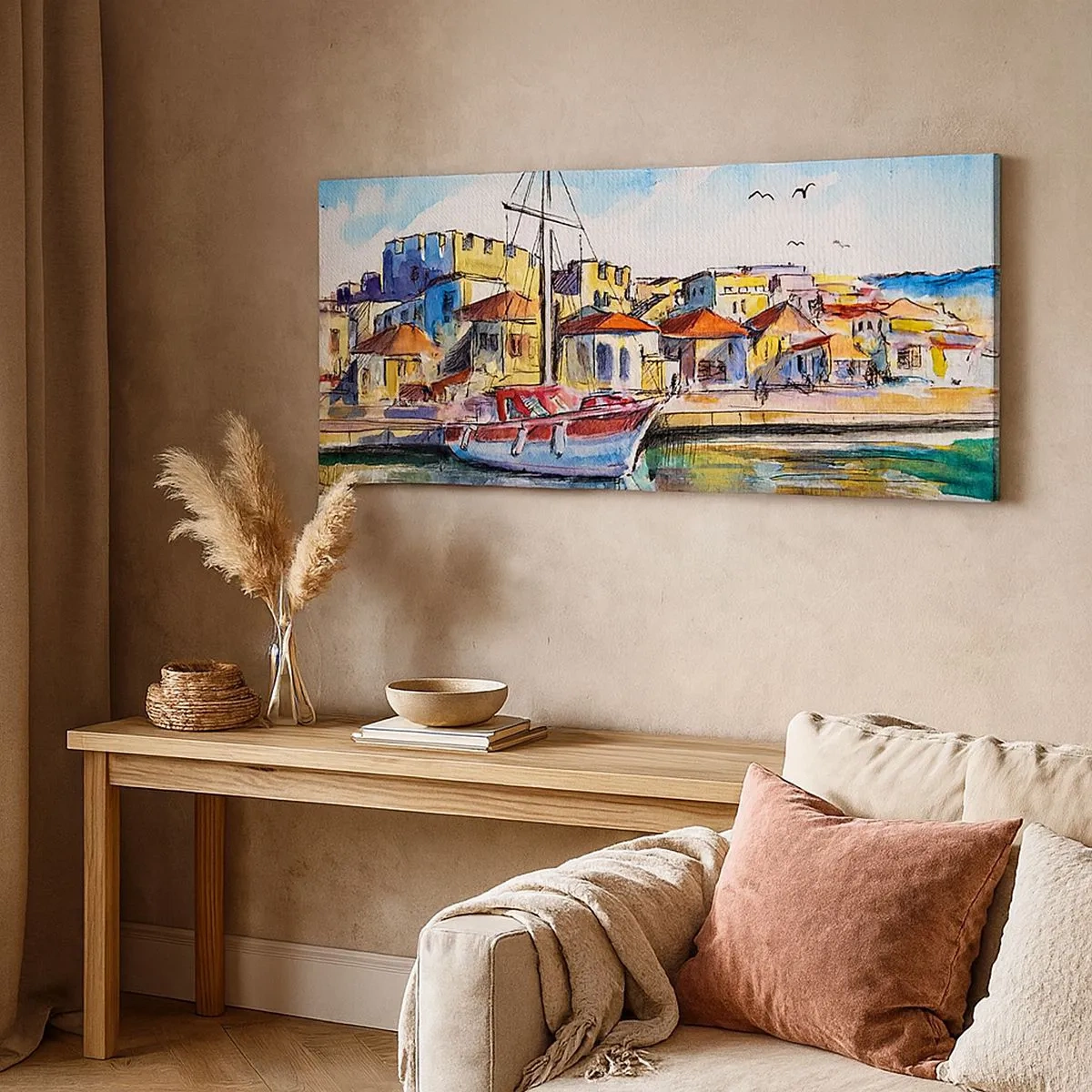 Tablou pe pânză - Curcubeu după-amiază - 100x40 cm