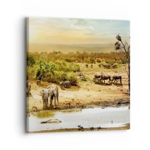 Tablou pe pânză - "Și din Eden curgea un râu..." - 30x30 cm