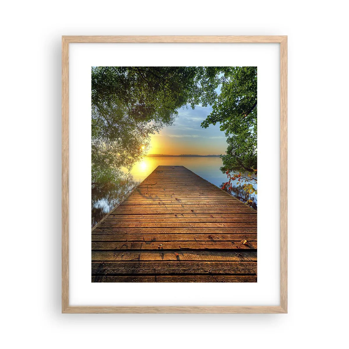 Poster în ramă de stejar deschis - Nu te grăbi, stai jos - 40x50 cm