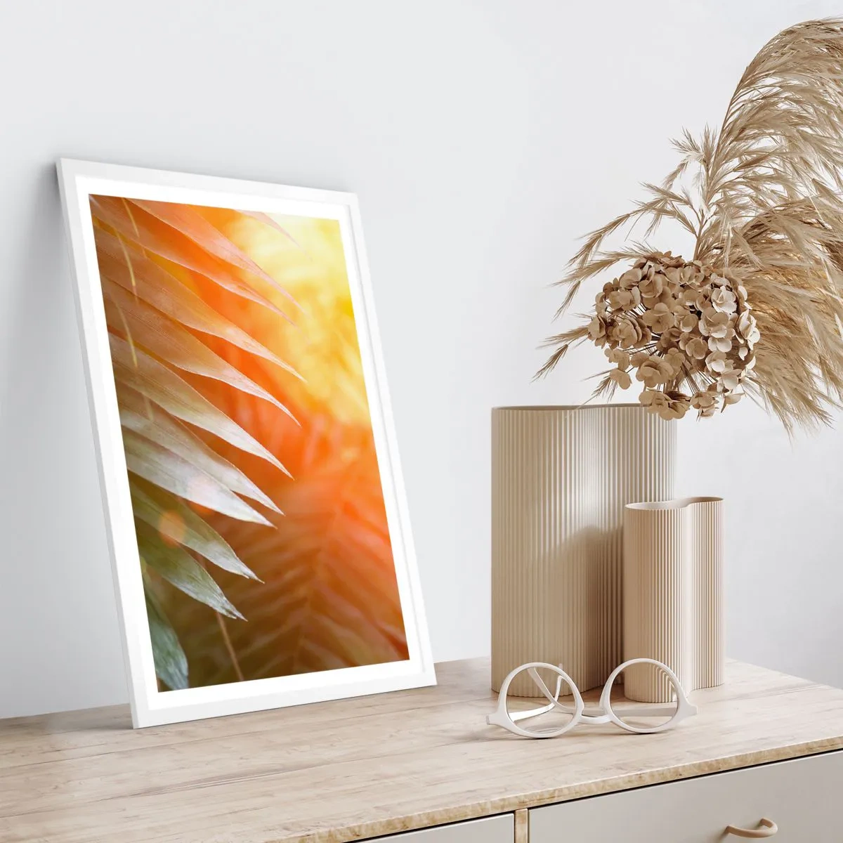 Poster în ramă albă - Dimineață în junglă - 30x40 cm