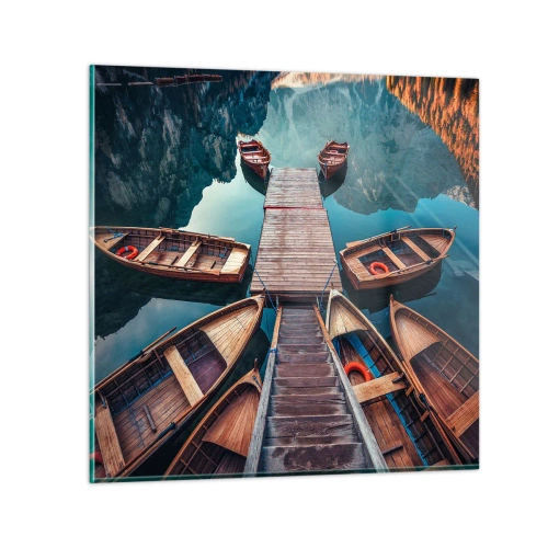 Tablou pe sticlă - Așteptând în port - 40x40 cm