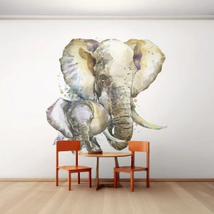 Tapet Autoadeziv Deluxe Sticker - Ca la mama - Animale, Elefant, Grafică - 100x70 cm