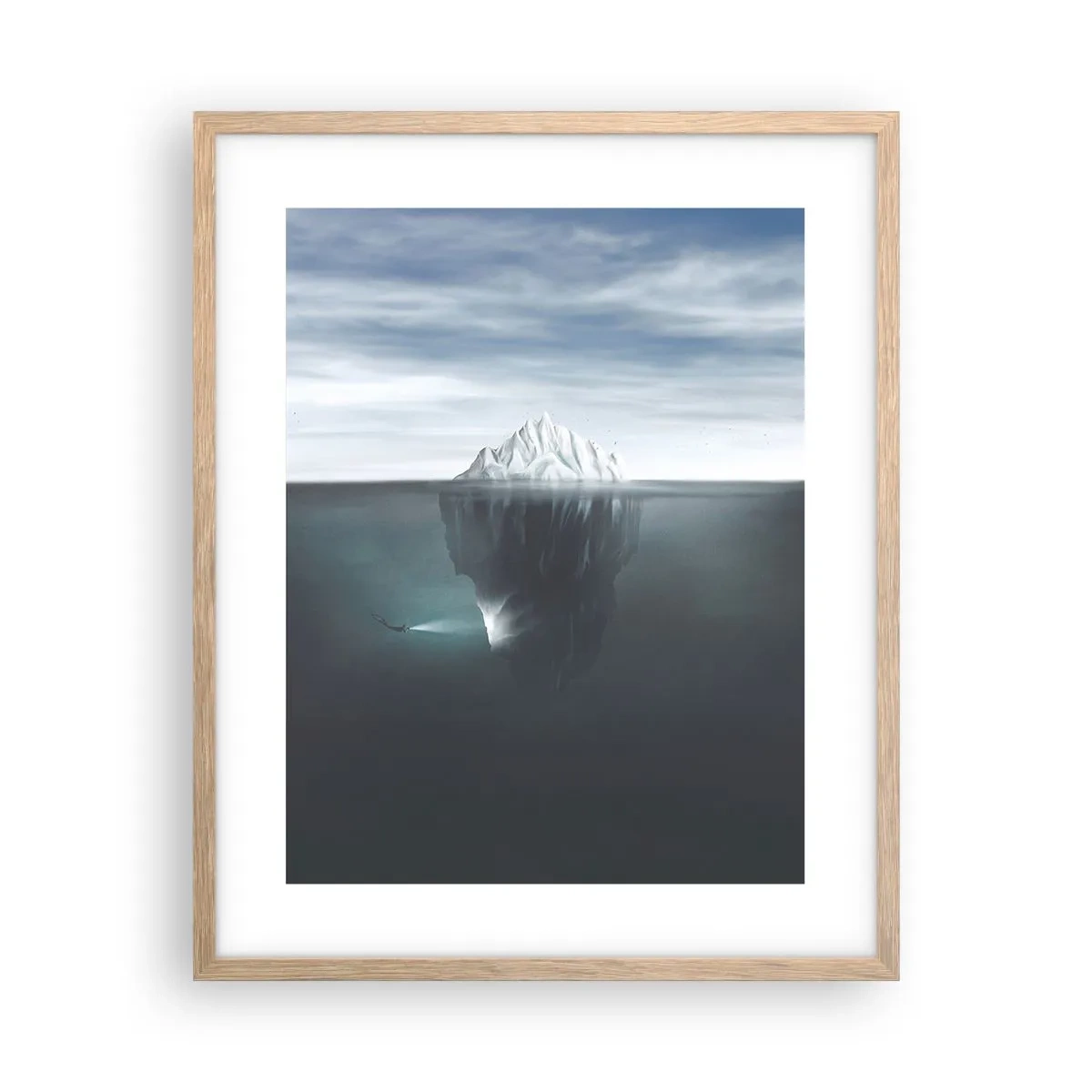 Poster în ramă de stejar deschis - Un mister subacvatic - 40x50 cm