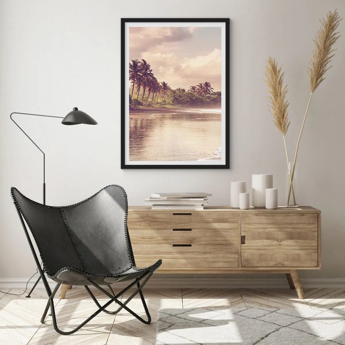 Poster în ramă neagră - Mângâind valurile - 40x50 cm