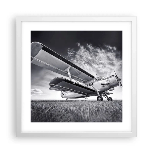 Poster în ramă albă - Rătăcitorul înaripat - 40x40 cm