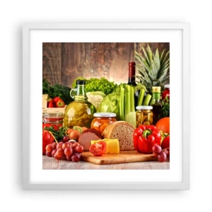 Poster în ramă albă - Afumate, prăjite, marinate - 40x40 cm