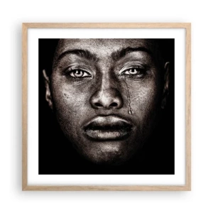 Poster în ramă de stejar deschis - O singură lacrimă - 50x50 cm