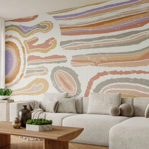 Tapet Premium Canvas - Secțiuni colorate - Pastel, Boho, Minimalist - 350x256 cm