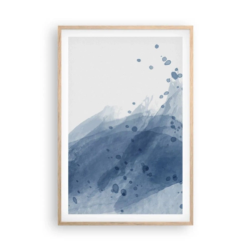Poster în ramă de stejar deschis - Tul albastru - 61x91 cm