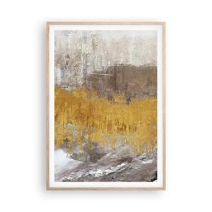 Poster în ramă de stejar deschis - O suflare de aur - 70x100 cm