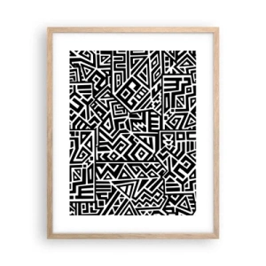 Poster în ramă de stejar deschis - Compoziție precolumbiană - 40x50 cm
