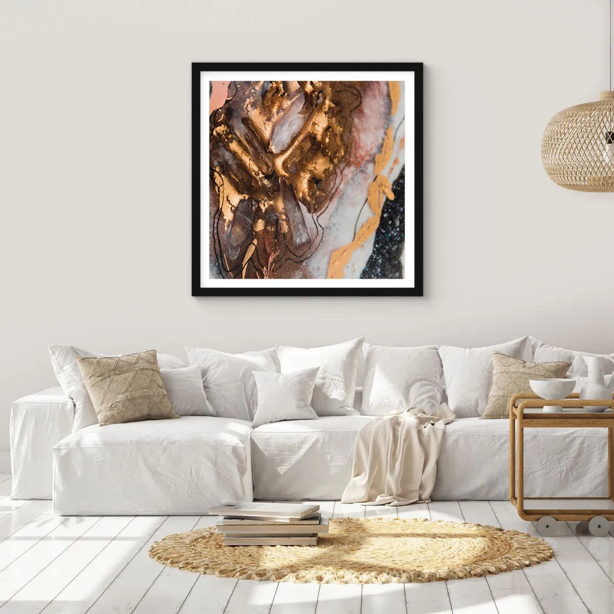 Poster în ramă neagră - Elementul pământ - 60x60 cm