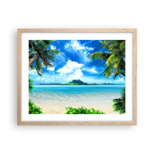 Poster în ramă de stejar deschis - Azur de la tropice - 50x40 cm