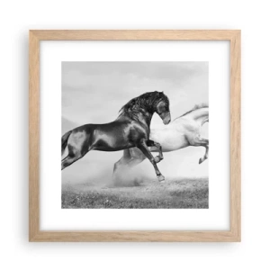 Poster în ramă de stejar deschis - Îngeri și demoni - 30x30 cm