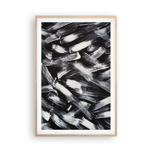 Poster în ramă de stejar deschis - Abstracție în spirit industrial - 61x91 cm