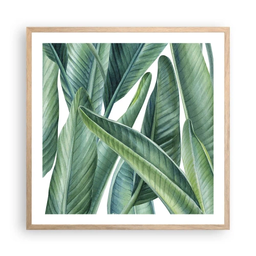 Poster în ramă de stejar deschis - Verdeața în sine - 60x60 cm