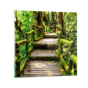 Tablou pe sticlă - Coridorul verde - 40x40 cm