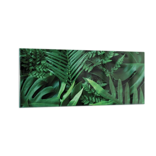 Tablou pe sticlă - Înfășurate în verde - 100x40 cm