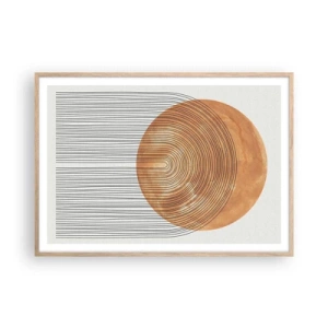 Poster în ramă de stejar deschis - Compoziția solară - 100x70 cm