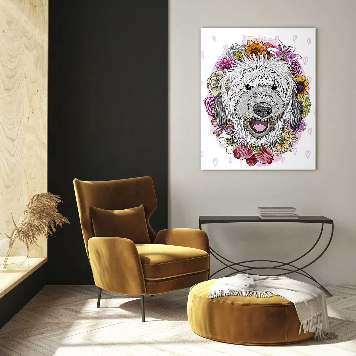 Tablou pe sticlă - Bucuria cățelușului - 70x100 cm