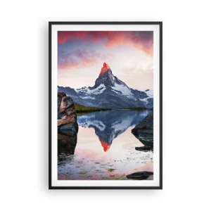Poster în ramă neagră - Inima munților este fierbinte - 61x91 cm
