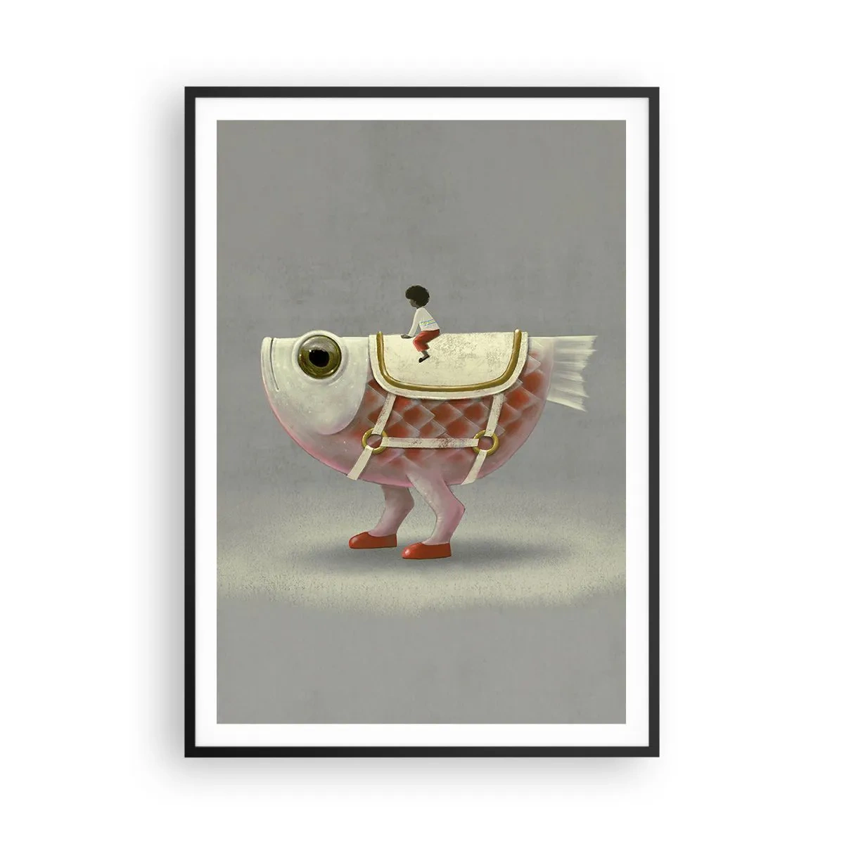 Poster în ramă neagră - Călărețul Pescărel - 70x100 cm