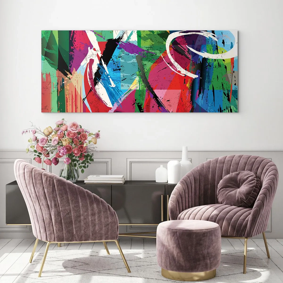 Tablou pe sticlă - Rapid, vioi și plin de viață - 160x50 cm