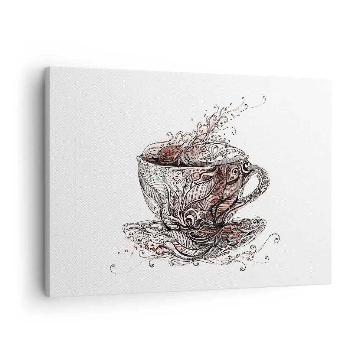 Tablou pe pânză Canvas - Ceașcă de cafea decorativă cu model artistic - 70x50cm - Ceaiul este bun pentru orice - Decorațiune modernă pentru perete pentru living și dormitor ARTTOR