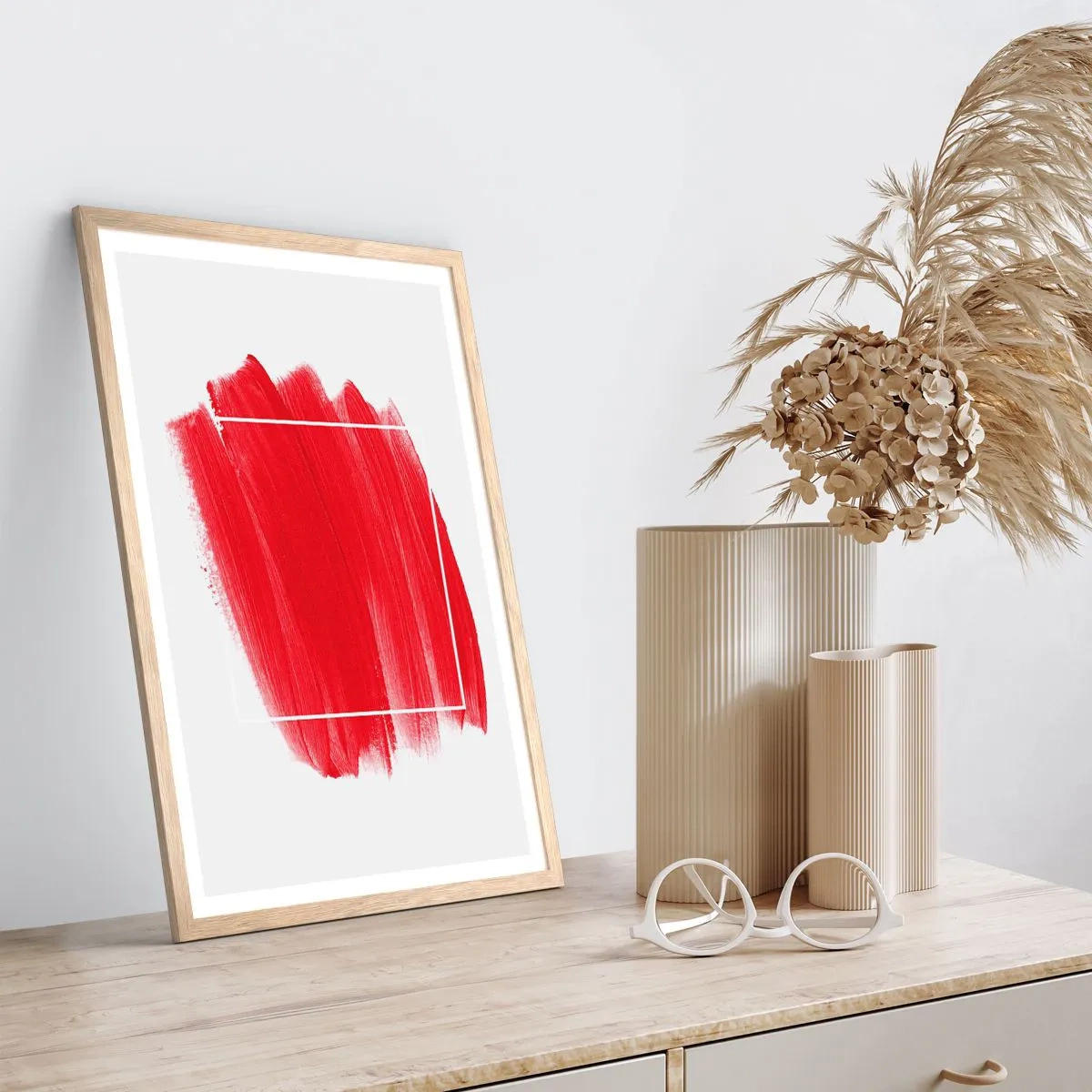 Poster în ramă de stejar deschis - În afara cadrului - 70x100 cm