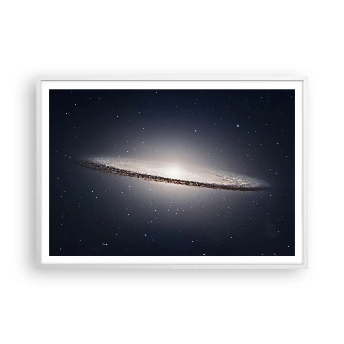 Poster în ramă albă - Cu mult timp în urmă, într-o galaxie foarte, foarte îndepărtată... - 100x70 cm