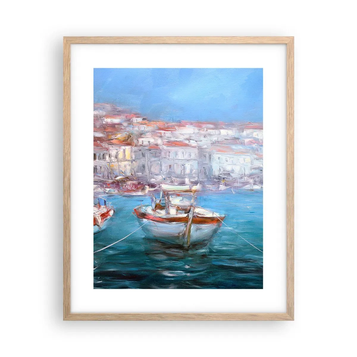 Poster în ramă de stejar deschis - Golful italian - 40x50 cm