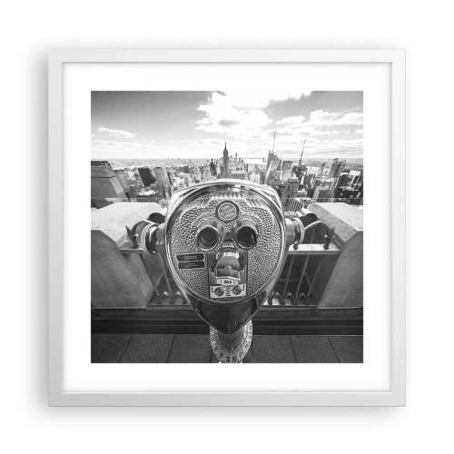 Poster în ramă albă - Orașul de deasupra orașelor - 40x40 cm