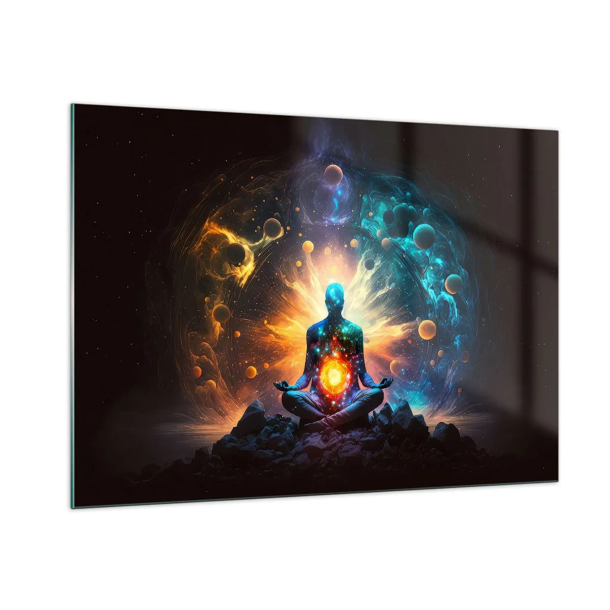 Tablou pe sticlă - Liniște cosmică - 100x70 cm