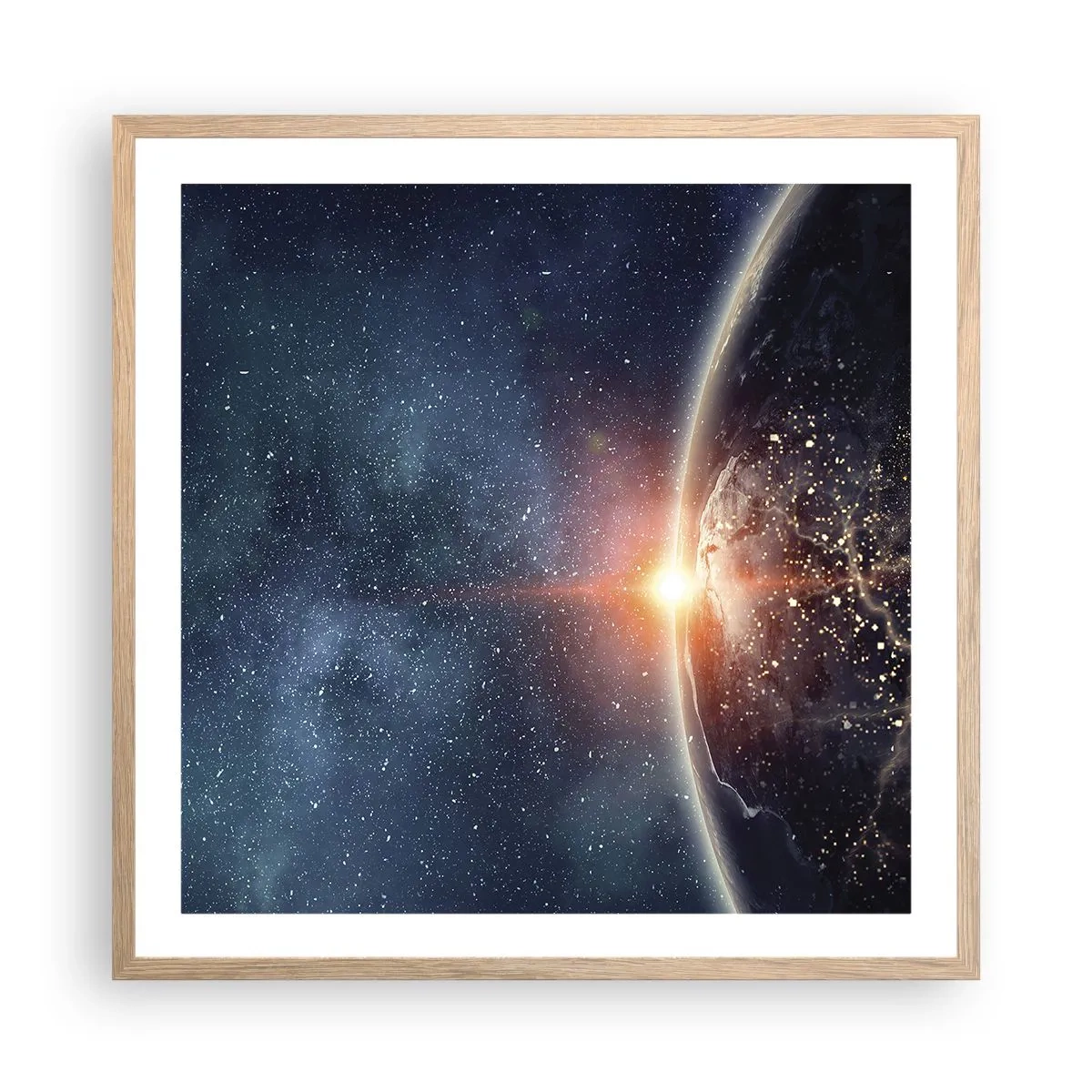 Poster în ramă de stejar deschis - Într-o nouă perspectivă - 60x60 cm