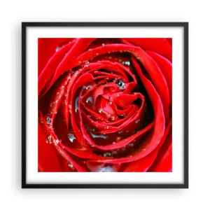 Poster în ramă neagră - În picături de rouă - 50x50 cm