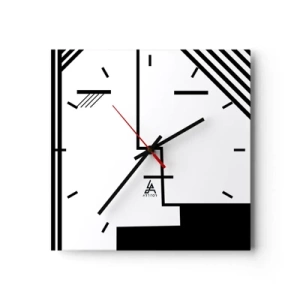 Ceas de perete - Ceas pe sticlă - Doar un sărut - 30x30 cm