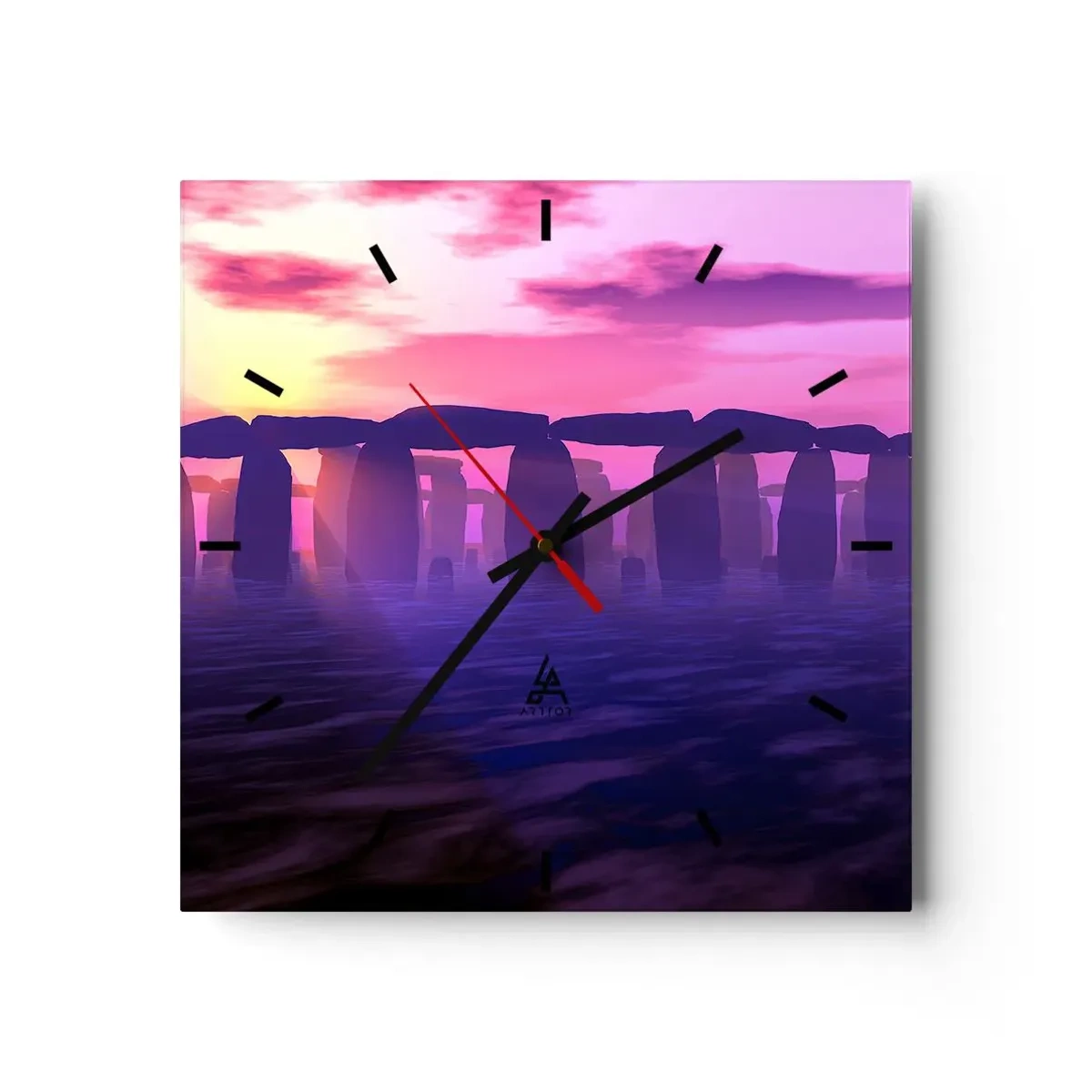 Ceas de perete - Ceas pe sticlă - Mister în zori de zi în ceață - 40x40 cm