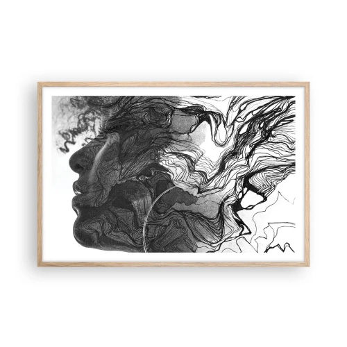 Poster în ramă de stejar deschis - Încurcată în vise - 91x61 cm