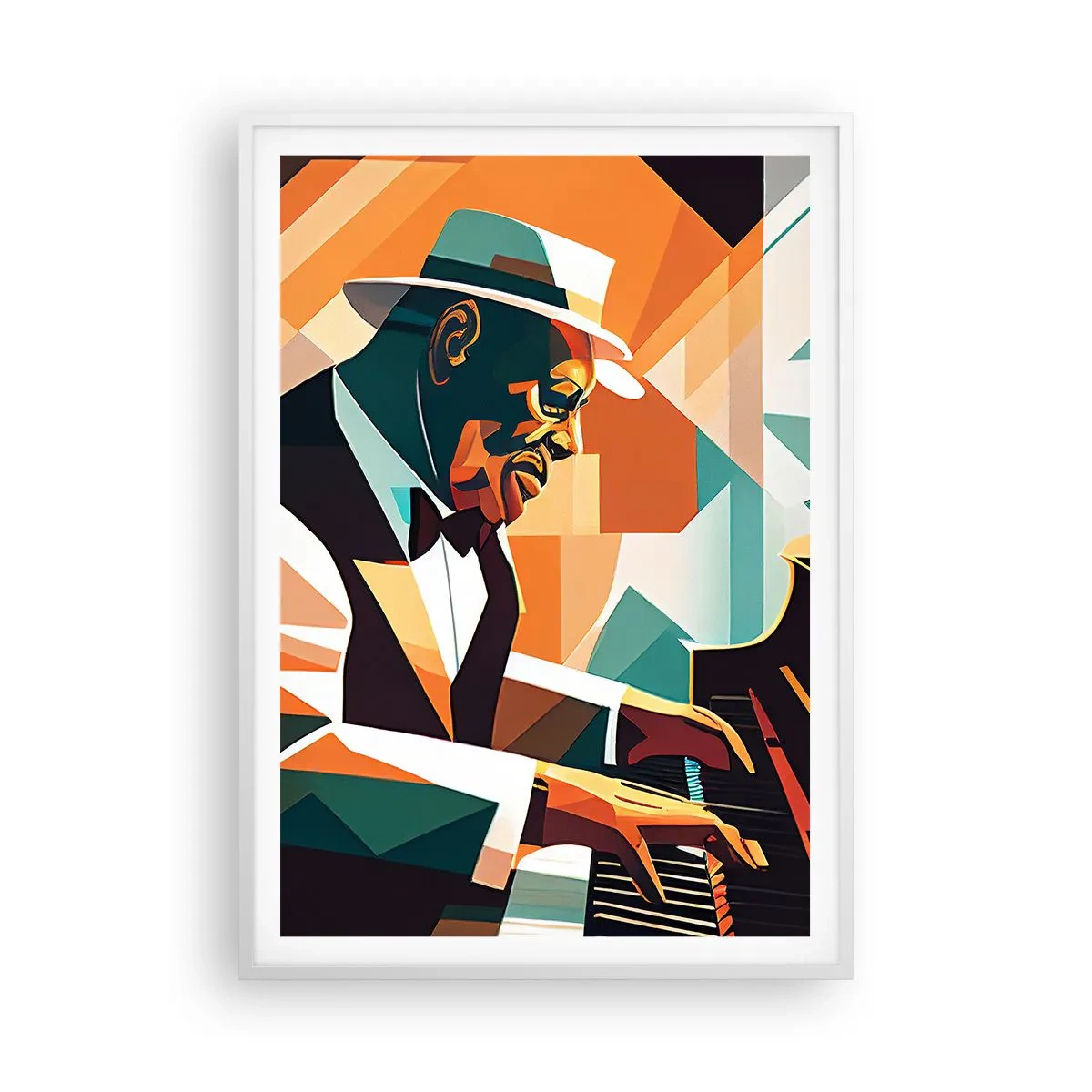 Poster în ramă albă - Numai jazz - 70x100 cm