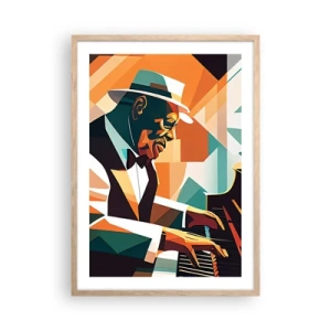 Poster în ramă de stejar deschis - Numai jazz - 50x70 cm