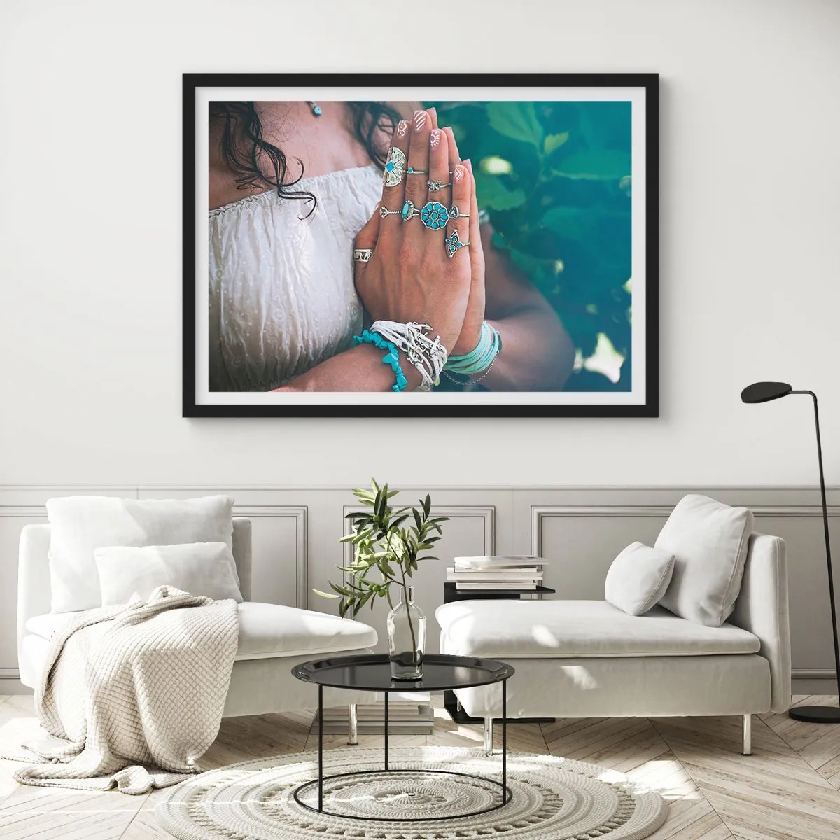 Poster în ramă neagră - Bine ați venit în centrul ființei - 70x50 cm