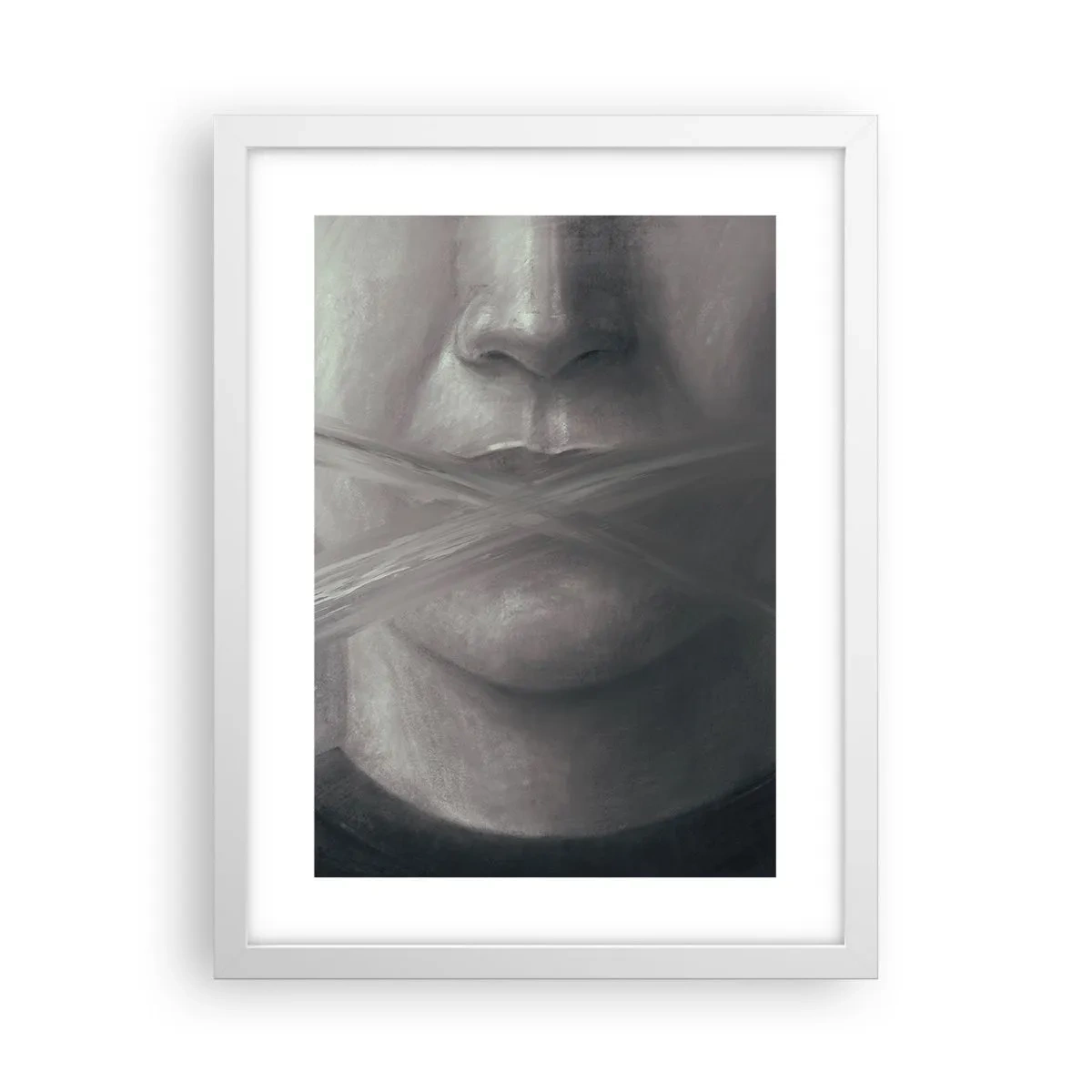 Poster în ramă albă - Nici un cuvânt - 30x40 cm