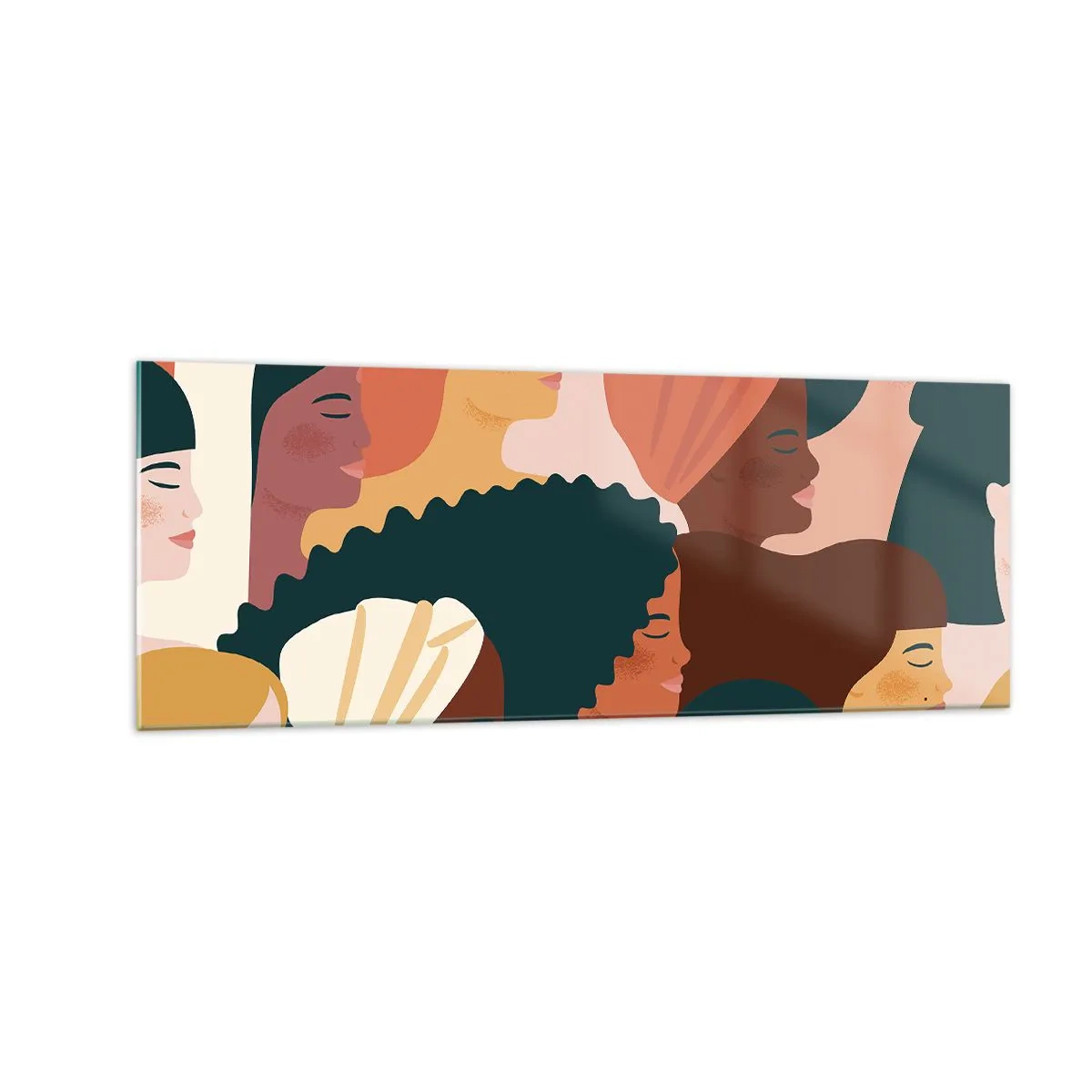 Tablou pe sticlă - Numai feminitate - 140x50 cm